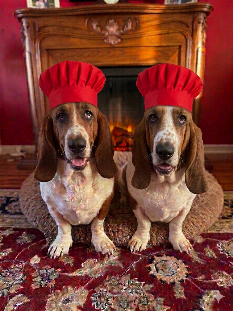 The bassets answering the phone